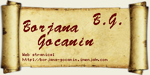 Borjana Gočanin vizit kartica